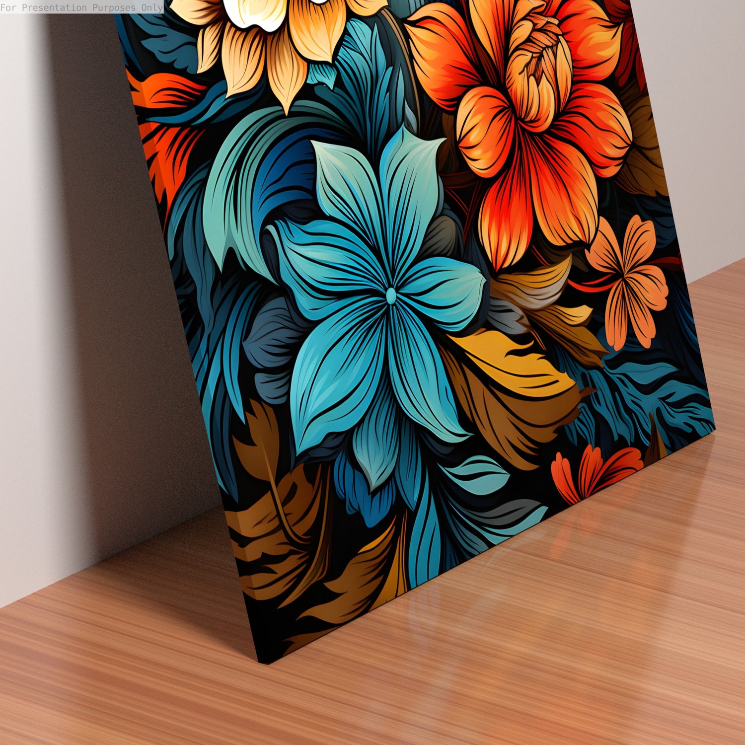 Floral Vibrance Art Poster Panel Side View | AttoPlate